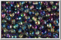b�hm. Glasperle, rund, 4mm, crystal, transparent, magic blue/purple, 50 Stk.