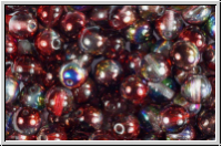 b�hm. Glasperle, rund, 6mm, crystal, trans., magic wine, 25 Stk.