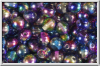 b�hm. Glasperle, rund, 6mm, crystal, trans., magic blue/purple, 25 Stk.