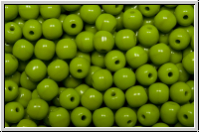 b�hm. Glasperle, rund, 4mm, olivine, op., 50 Stk.