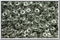 SD-00030-27000, SuperDuo Beads, crystal, trans., full silver, 10g