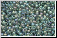 RR-15-0152fr, MIYUKI Rocailles, 15/0, grey, trans., matte, AB, 5g