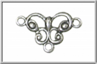 Verbinder "Schmetterling" TRINITY BRASS, Stamping, 12x7,5mm, antikversilbert, Messing, 1 Stk.