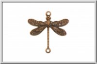 Verbinder "Small Dragonfly 2-Ring" TRINITY BRASS,17x16mm, antikmessingfb., Messing, 1 Stk.