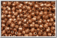 B�hm. Glasschliffperle, feuerpol., 3mm, copper, met., satin, 50 Stk.