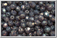 B�hm. Glasschliffperle, feuerpol., 4mm, white, opal, vega iris. luster, 50 Stk.