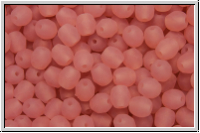 B�hm. Glasschliffperle, feuerpol., 4mm, rose, opal, matte, 50 Stk.