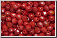 B�hm. Glasschliffperle, feuerpol., 4mm, red, op., luster, 50 Stk.