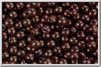 b�hm. Glasperle, rund, 4mm, bronze, dk., met., 50 Stk.