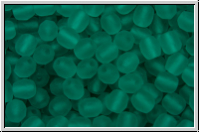 B�hm. Glasschliffperle, feuerpol., 4mm, teal, trans., matte, 50 Stk.