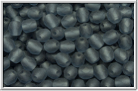 B�hm. Glasschliffperle, feuerpol., 4mm, montana, trans., matte, 50 Stk.