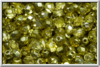 B�hm. Glasschliffperle, feuerpol., 4mm, crystal, trans., half apollo, zest, 50 Stk.