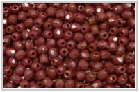 B�hm. Glasschliffperle, feuerpol., 3mm, garnet, dkst. op., 50 Stk.