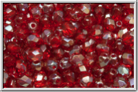 B�hm. Glasschliffperle, feuerpol., 4mm, siam trans., celsian, 50 Stk.