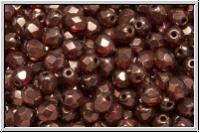 B�hm. Glasschliffperle, feuerpol., 4mm, red, trans., vega luster, 50 Stk.