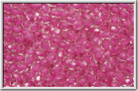 B�hm. Glasschliffperle, feuerpol., 3mm, crystal, trans., pink-ld., 50 Stk.