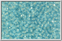 B�hm. Glasschliffperle, feuerpol., 3mm, aqua, trans., 50 Stk.