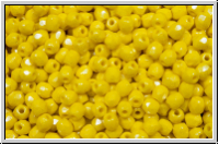 B�hm. Glasschliffperle, feuerpol., 3mm, yellow, lt., op., luster, 50 Stk.
