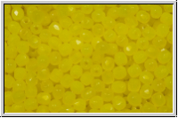 B�hm. Glasschliffperle, feuerpol., 3mm, yellow, alabaster, 50 Stk.
