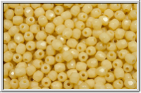 B�hm. Glasschliffperle, feuerpol., 3mm, cream, op., 50 Stk.