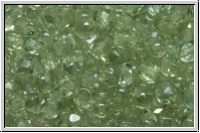 B�hm. Glasschliffperle, feuerpol., 4mm, crystal, trans., viridian, 50 Stk.
