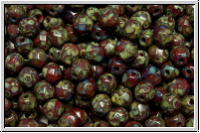 B�hm. Glasschliffperle, feuerpol., 4mm, red, coral, op., picasso, 50 Stk.