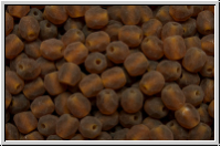 B�hm. Glasschliffperle, feuerpol., 4mm, topaz, darkest, trans., matte, 50 Stk.