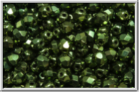 B�hm. Glasschliffperle, feuerpol., 4mm, green, met., 50 Stk.