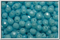 B�hm. Glasschliffperle, feuerpol., 4mm, blue, baby, lt., op., luster, 50 Stk.