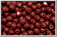 B�hm. Glasschliffperle, feuerpol., 4mm, garnet, lt., op., 50 Stk.