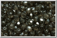 B�hm. Glasschliffperle, feuerpol., 4mm, crystal, trans., full silver chrome, 50 Stk.