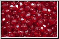 B�hm. Glasschliffperle, feuerpol., 4mm, siam, trans., luster, 50 Stk.