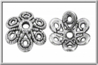 Perlenkappe "Kordelkranz", 12x3mm, antiksilberfb., Tibetsilber, 10 Stk.