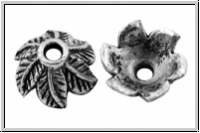 Perlenkappe "Blattkranz", 11x4mm, antiksilberfb., Tibetsilber, 10 Stk.