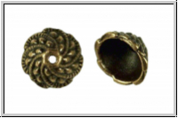Perlenkappe "Drop Spiral", 10,5x5mm, antikmessingfb., Tibetsilber, 2 Stk.