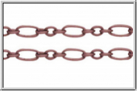 Gliederkette, Mother-Son-Chain, 9x5/5x4mm, antikkupferfb., Eisen, Preis/m