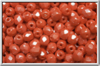 B�hm. Glasschliffperle, feuerpol., 4mm, orange, op., luster, 50 Stk.