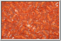 B�hm. Glasschliffperle, feuerpol., 4mm, crystal, trans., neon orange-ld., 50 Stk.