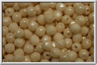 B�hm. Glasschliffperle, feuerpol., 4mm, white, op., champagne luster, 50 Stk.