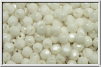 B�hm. Glasschliffperle, feuerpol., 4mm, white, op., luster, 50 Stk.