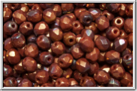 B�hm. Glasschliffperle, feuerpol., 4mm, red, op., vega luster iris., 50 Stk.