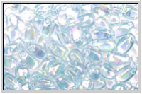 LDP-2443, MIYUKI Long Drops, blue, lt., trans., AB, 10g