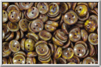 Piggy Beads, 4x8mm, yellow, op., picasso, 25 Stk.
