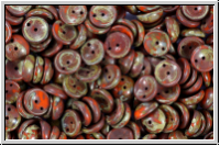 Piggy Beads, 4x8mm, orange, op., picasso, 25 Stk.