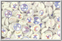 Piggy Beads, 4x8mm, white, op., full AB, 25 Stk.