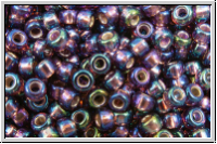 RR-11-1013, MIYUKI Rocailles, 11/0, amethyst, dk., smoky, trans., silver-ld., AB, 10g