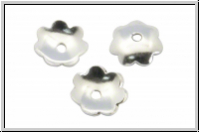 Perlenkappe "7 Petals", 6x1,2mm, silberfb., Messing, 20 Stk.
