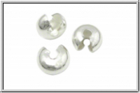 Kaschierperlen, "Crimp Cover", 5mm, glatt, silberfb., Messing, 10 Stk.