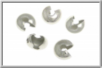 Kaschierperlen, "Crimp Cover", 4mm, glatt, antiksilberfb., Messing, 10 Stk.