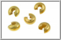 Kaschierperlen, "Crimp Cover", 4mm, glatt, goldfb., Messing, 10 Stk.